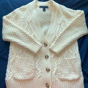 Forever 21 Cream Colored Button-Up Cardigan Sweater